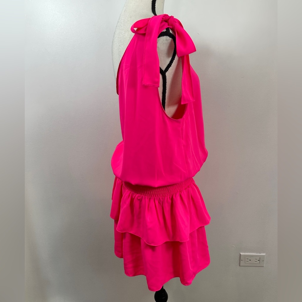 Amanda Uprichard One Shoulder Pink McKinley Dress Size Large - Picture 9 of 12